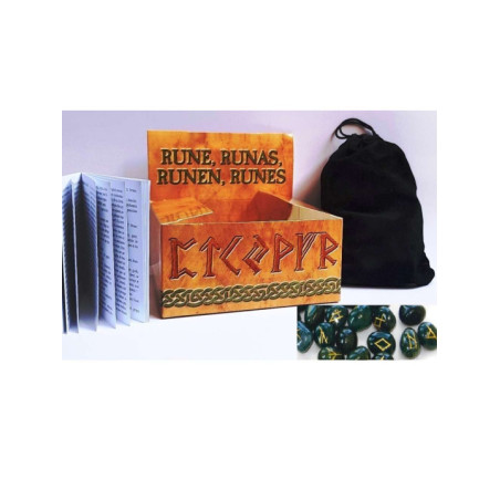 Runas Piedra de Sangre, Incluye Instrucciones, Estuche y Bolsa