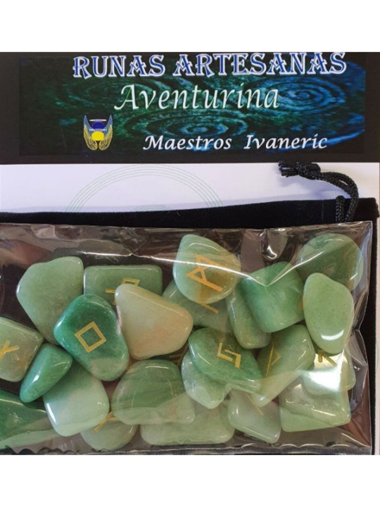 Runas de Aventurina con Bolsa Guarda Runas