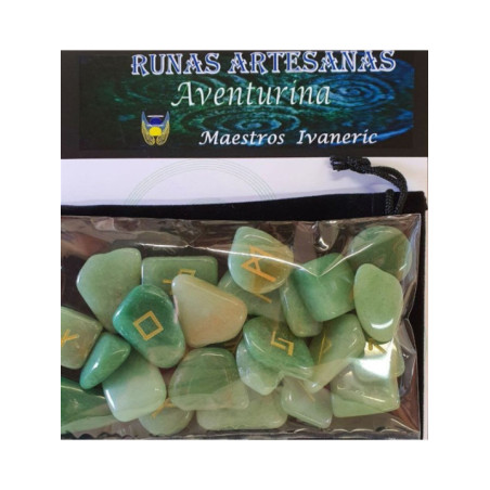 Runas de Aventurina con Bolsa Guarda Runas