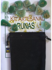 Runas de Aventurina, Bolsa Antelina y Libro de Instrucciones