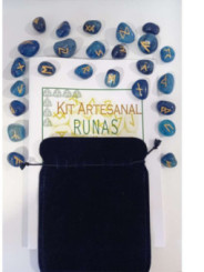 Runas de Ágata Azul, Bolsa Antelina y Libro de Instrucciones