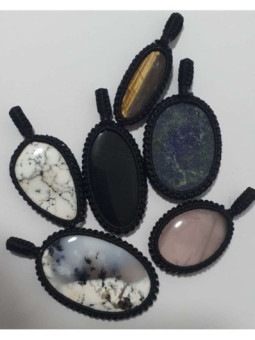 Pack 4 Minerales con Red Tibetana. Fabricados a Mano.