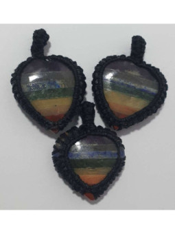 Corazón Mineral Artesanal con Red Tibetana