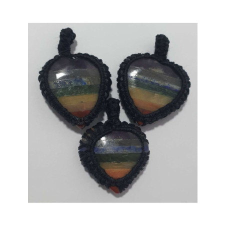 Corazón Mineral Artesanal con Red Tibetana