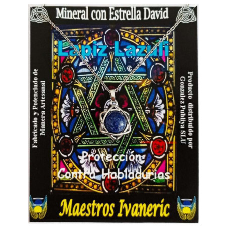 Colgante Estrella David con Lapizlázuli. Protección contra habladurías