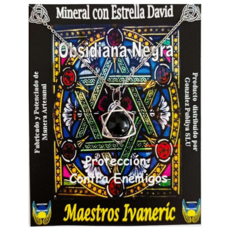 Colgante Estrella David con Obsidiana Negra. Protección contra enemigos