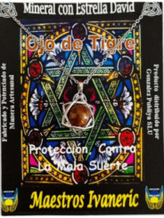 Colgante Estrella David con Ojo de Tigre. Protección contra la Mala Suerte