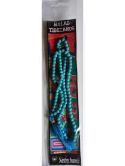 Mala Tibetano, 108 cuentas Turquesa. 60cm