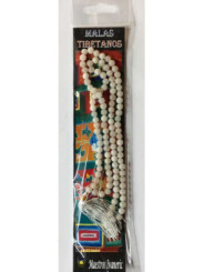 Mala Tibetano, 108 cuentas Cuarzo Nevado. 60cm