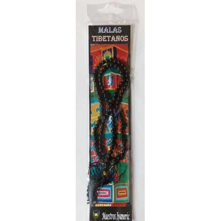 Mala Tibetano, 108 cuentas Jaspe Negro. 60cm