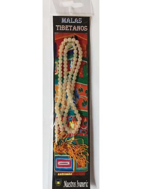 Mala Tibetano, 108 cuentas Aventurina Amarilla. 60cm