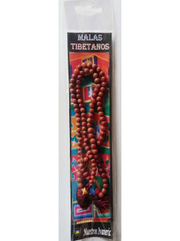 Mala Tibetano, 108 cuentas Jaspe Rojo. 60cm