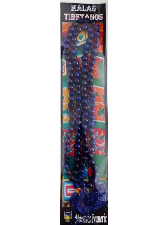 Mala Tibetano, 108 cuentas Lapizlazuli. 60cm