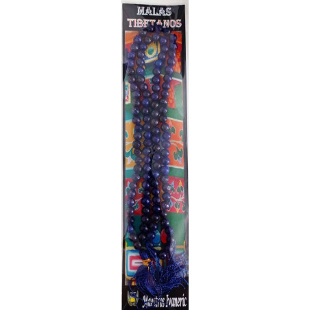 Mala Tibetano, 108 cuentas Lapizlazuli. 60cm