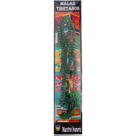 Mala Tibetano, 108 cuentas Jaspe Verde. 60cm