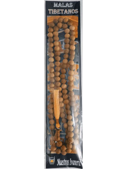 Mala Tibetano, 108 cuentas Madera de Sándalo. 60cm