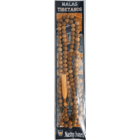 Mala Tibetano, 108 cuentas Madera de Sándalo. 60cm