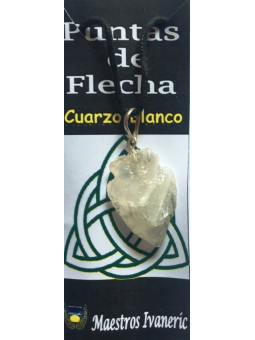 Colgante Punta de Flecha 3cm Mineral Cuarzo Blanco