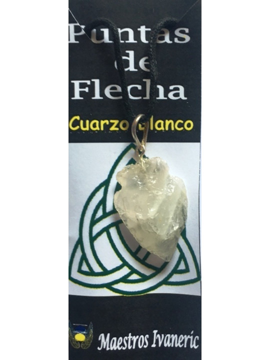Colgante Punta de Flecha 3cm Mineral Cuarzo Blanco