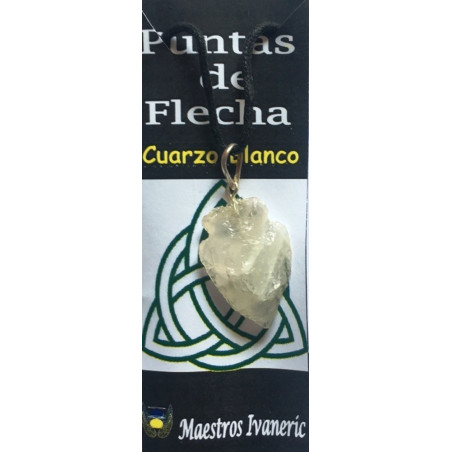 Colgante Punta de Flecha 3cm Mineral Cuarzo Blanco
