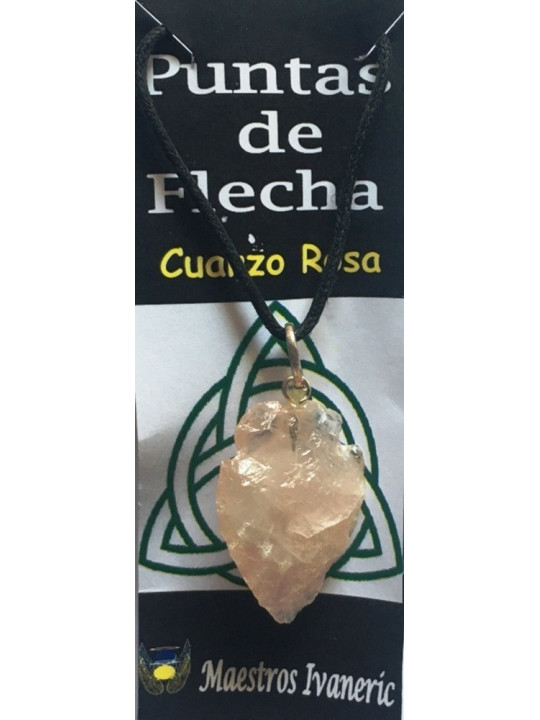 Colgante Punta de Flecha 3cm Mineral Cuarzo Rosa
