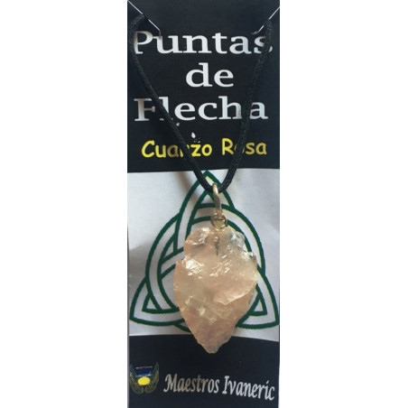 Colgante Punta de Flecha 3cm Mineral Cuarzo Rosa