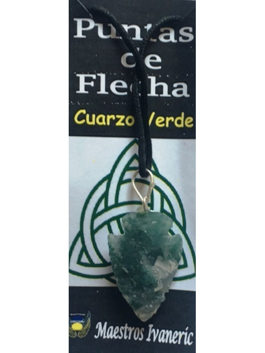 Colgante Punta de Flecha 3cm Mineral Cuarzo Verde