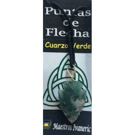 Colgante Punta de Flecha 3cm Mineral Cuarzo Verde
