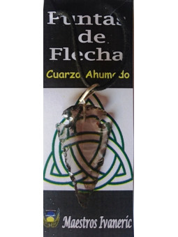 Colgante Punta de Flecha 3cm Mineral Cuarzo Ahumado