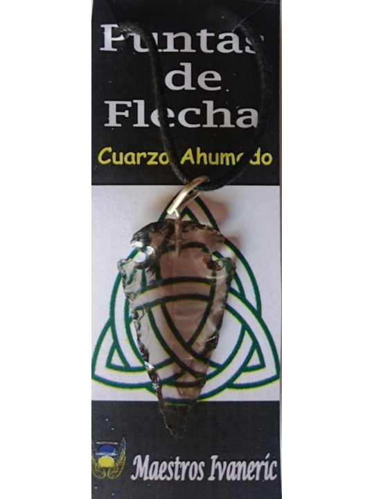 Colgante Punta de Flecha 3cm Mineral Cuarzo Ahumado