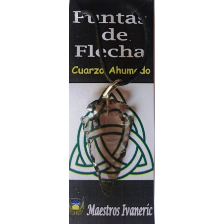Colgante Punta de Flecha 3cm Mineral Cuarzo Ahumado