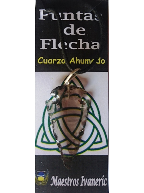 Colgante Punta de Flecha 3cm Mineral Cuarzo Ahumado