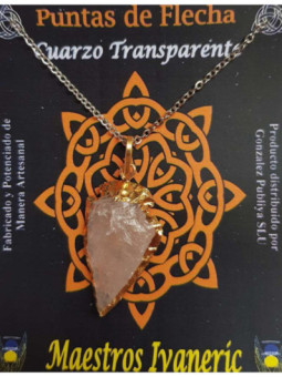 Colgante Punta de Flecha Dorada de 3cm Mineral Cuarzo Cristal