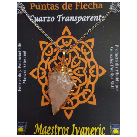 Colgante Punta de Flecha Dorada de 3cm Mineral Cuarzo Cristal