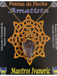 Colgante Punta de Flecha Dorada de 3cm Mineral Amatista
