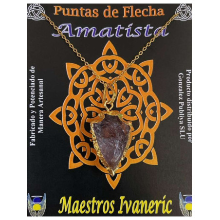 Colgante Punta de Flecha Dorada de 3cm Mineral Amatista