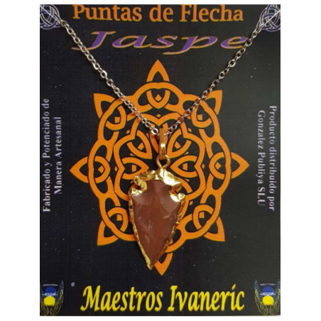 Colgante Punta de Flecha Dorada de 3cm Mineral Jaspe