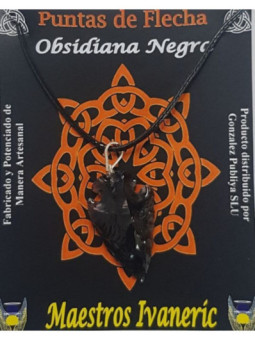 Colgante Punta de Flecha 3cm Mineral Obsidiana Negra