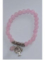 Pulsera Mineral Cuarzo Rosa con Árbol de la Vida