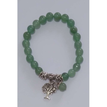 Pulsera Mineral Aventurina Verde con Árbol de la Vida