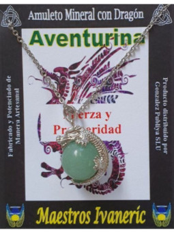 Colgante Dragón con Aventurina. Fuerza y Prosperidad