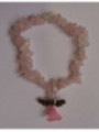 Pulsera Chip Mineral Cuarzo Rosa con Ángel